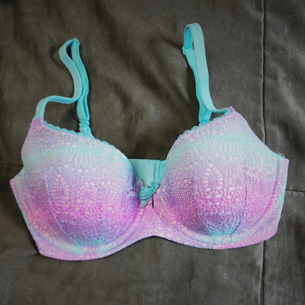 Women's Lace Underwire Bra - Purple and Blue